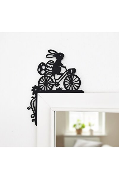 ENOVA HOME Bisikletli Tavşan Kapı Köşe Dekoru,Kapı Pervaz Süsü