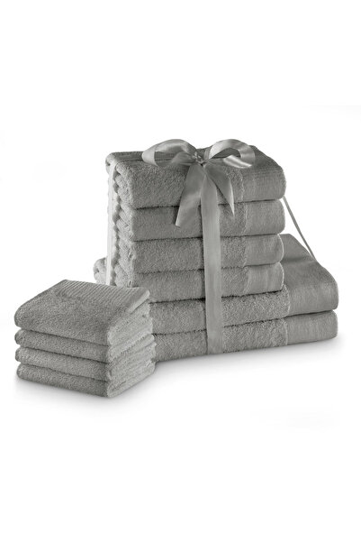 Amelia Home Set of 10 bath towels, 100% cotton, 450 g/m2, Amari, 2x70x140 cm, 4x50x100 cm, 4x30x50 cm, gray