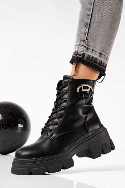 Zaira Ghete dama îmblanite negre din piele ecologica Julia #22663 - 40