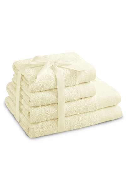 Amelia Home Set of 4 bath towels, 100% cotton, 450 g/m2, Amari, 2x70x140 cm, 2x50x100 cm, ecru