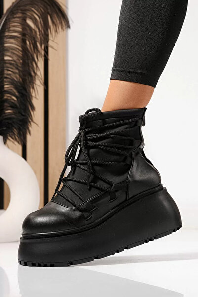 Zaira Ghete dama captusite negre din piele ecologica Ingrid #23164 - 38