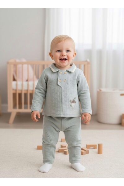 Tongs Baby Erkek Bebek Mavi In The Woods 2li Natural Takım