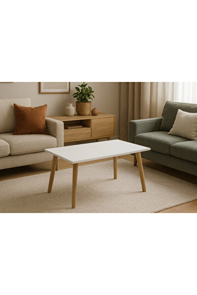 şeker marangoz Ahşap ayaklı modern orta sehpa