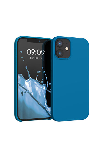 KWmobile Case for Apple iPhone 12 Mini, Silicone, Blue, 52640.228