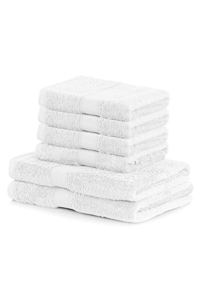Deco King Set of 6 cotton bath towels, Bamby, 425 g/m2, 2x70x140 cm, 4x50x100 cm, white