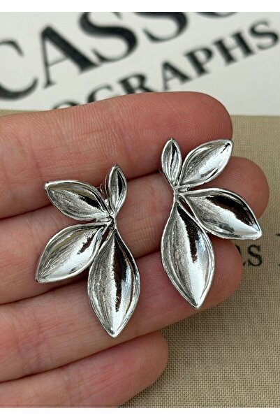 MioArt Metal Leaf Flower Stud Earrings
