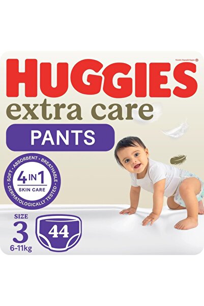 Huggies Extra Care Culottes, Size 3 (6-11 kg), 44 Diaper Pants