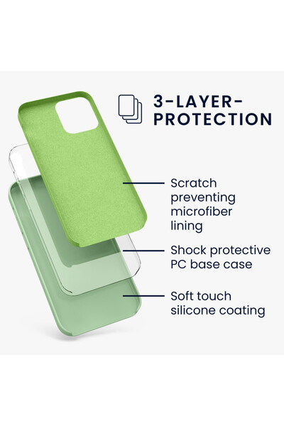 KWmobile Case for Apple iPhone 12 Pro Max, Silicone, Green, 52644.243
