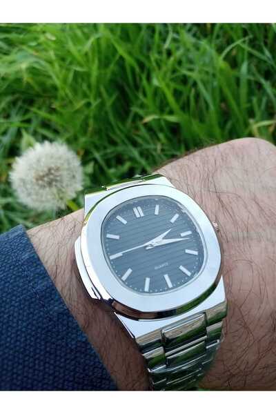 Brality Pate Model Steel Cord Men's Wristwatch- Silver Case- Silver Color Cor...