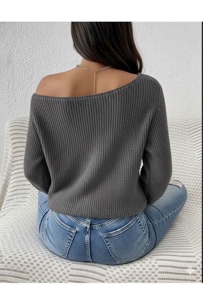 peri tower New Product Shoulder Open Casual Fit Knitwear Sweater 0055