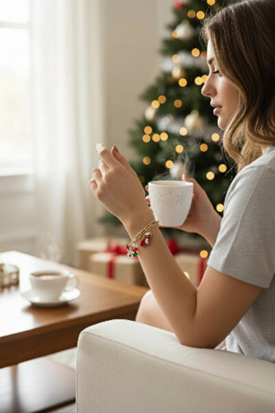 Alyas Aksesuar سوار سلسلة ذهبي اللون بتصميم السنة الجديدة