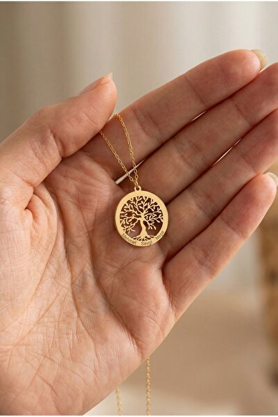 neshely jewelry 925 Ayar Gümüş Charmlı (Kolye Ucu) Kişiye Özel Aile Hayat Ağa...