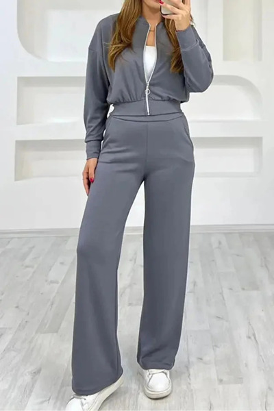 CyRo Women's Modal Fabric Zippered Comfortable Fit Tracksuit Set