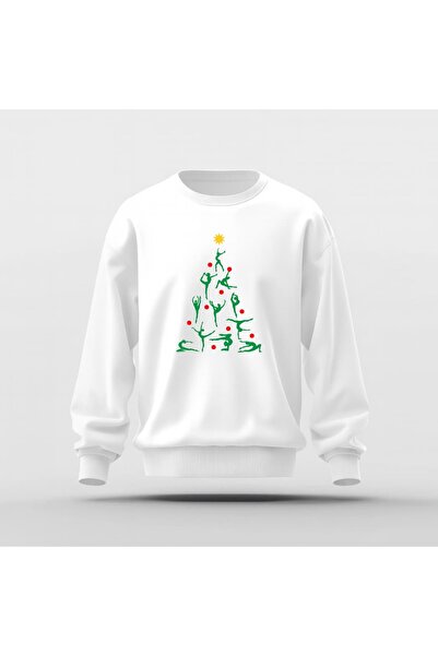 Ada Kostüm Tasarım Christmas Tree Cimnastik Baskılı Basic Sweatshirt
