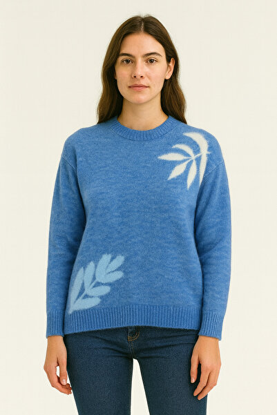 SARİTA MODA Clover Pattern Feathered Sweater