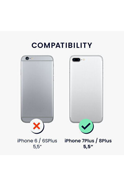 KWmobile Case for iPhone 8 Plus / iPhone 7 Plus, Silicone, Blue, 49981.223