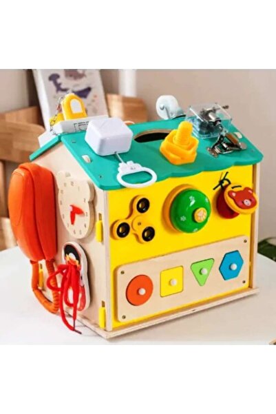 OEM Montessori Activity House Busy Board, Multicolor, 35 x 27 x 31 cm