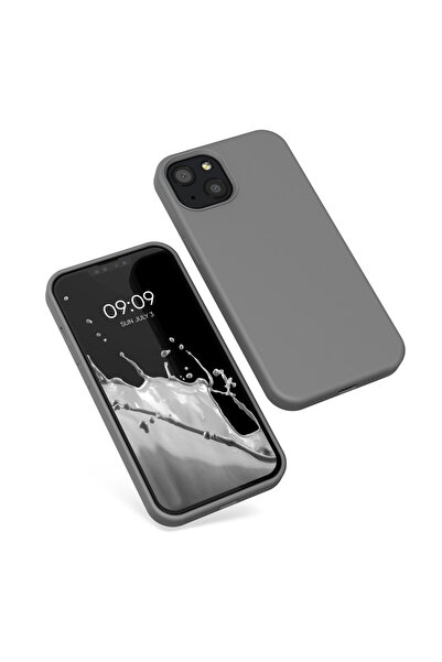 KWmobile Case for iPhone 13, Silicone, Gray, 55878.155