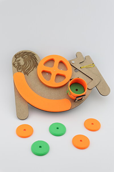 ineffable store tarif edilemez Ahşap 3D Baskılı Aslan Figürlü Frizbi Fırlatıc...