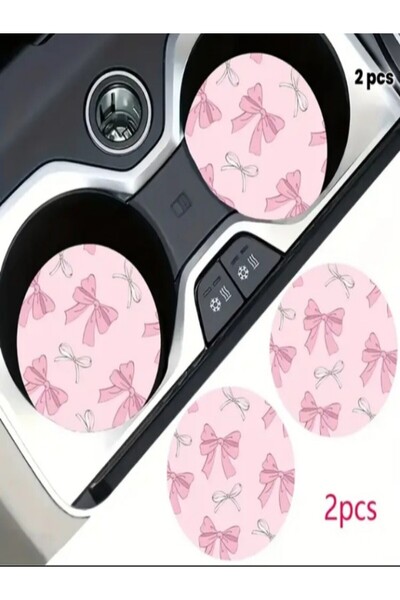 Clear Pink Kurdelalı Bardak Altlığı