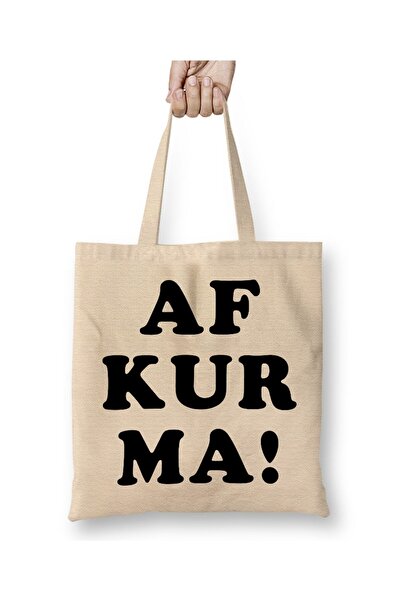 Toyaso Afkurma Karadeniz Rize Trabzon White Cloth Bag Long Handle Shopping Bag Beach Bag