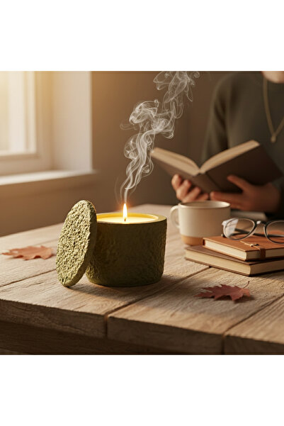 FREE AND ART Modern Evlerin Yeni Favorisi: Beton Kapta Organik Soya Mum