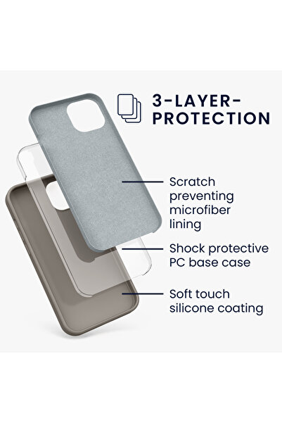 KWmobile IPhone 13 Case, Silicone, Gray, 55878.43