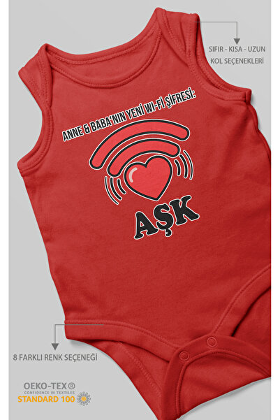 MorivoKids كلمة مرور واي فاي جديدة من الأم والأب Love مطبوع Baby Bodysuit – ب...