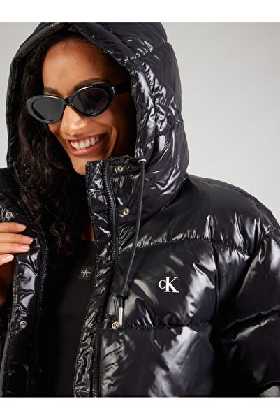 Calvin Klein - shiny black puffer jacket for women