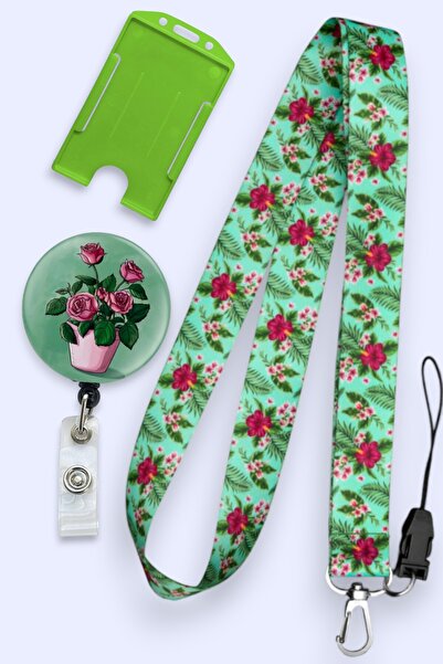 MİLLENEX Yaz Temalı Hemşire Yaka Kartı Boyun Askı İpi 3 lü Set Boyun İpi Yoyo...