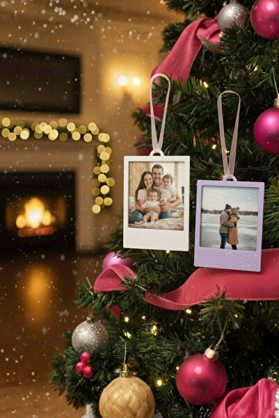 Cosmic Star مجموعة من قطعتين من زينة شجرة عيد الميلاد بتصميم إطار صور بولاروي...