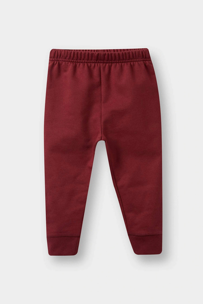 DeFacto E9279A5Br281 Claret Red Baby Boy 2-Piece Set Printed Sweatshirt Sweatpants