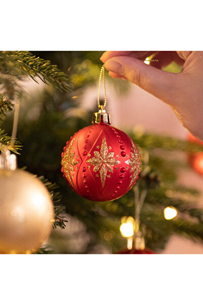 Generic Christmas Balls, Red White Set of 24, 6CM Traditional Ornaments for Christmas Decoration