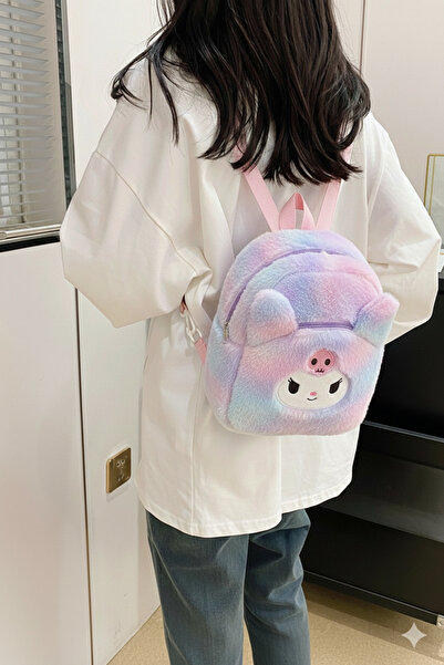 Livava Kuromi Peluş Çanta Kız Çocuk Fermuarlı Ayarlanabilir Askılı Sırt Çanta...