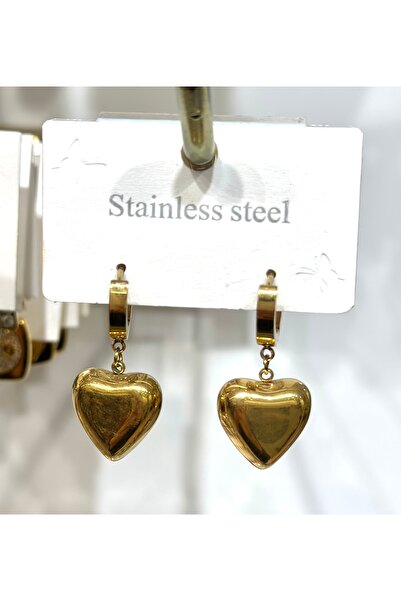 stainles steel أقراط قلب ذهبية من الفولاذ المقاوم للصدأ
