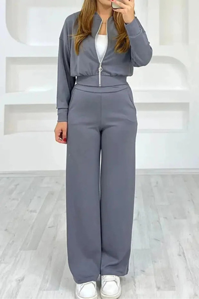 CyRo Women's Modal Fabric Zippered Comfortable Fit Tracksuit Set