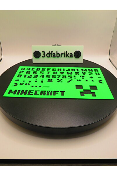 MODA Pikselli Blok Oyun Harf ve Rakam Şablonu – Neon Yeşil Tasarım