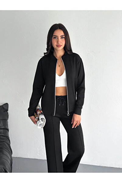 CyRo Women's Modal Fabric Zippered Comfortable Fit Tracksuit Set