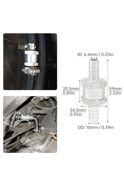 OEM FI valve 10 mm - 2 pcs, UNISENS, arrow appears indicating the direction, diesel or gasoline
