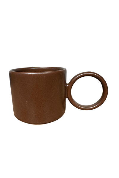 CERCİBAZAAR Minimal, Colored Ceramic Cup – Modern Design, Round Handle