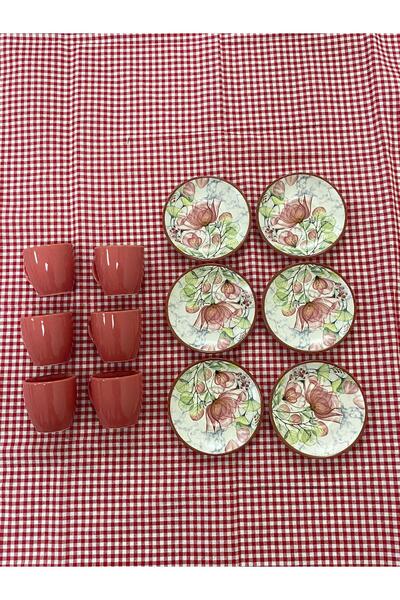 YAZICI KERAMİKA 12 Parça 6 Kişilik Kahve Seti - Premium Porselen Fincan Takımı