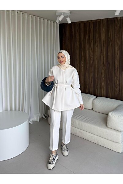 QALVE بدلة غوص بيضاء بحزام