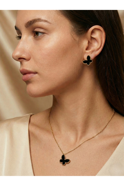 Candy Nuveria Butterfly Enamel Necklace Earring Set