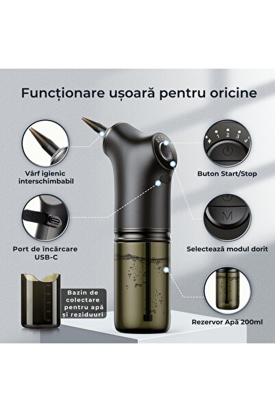 AMNIX Electric Ear Cleaner, 4 Pressures, 200ml, USB-C