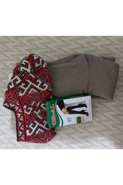 Anne Er Clothing Socks Booties Set (Booties - Below-The-Knee Towel Socks - Below-The-Knee Thin Socks)