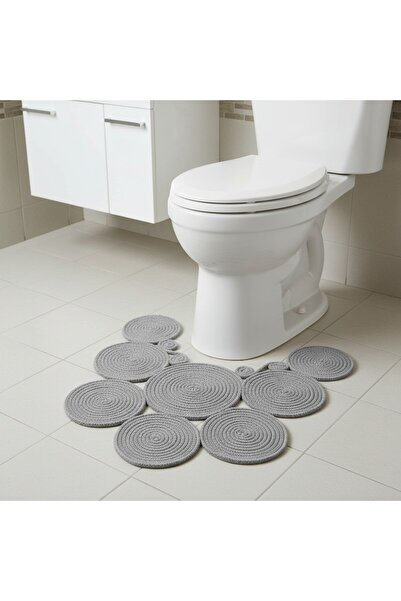 Comfort Craft Jute Straw Look | Gray Color | Double-Sided Washable Bath Mat | Toilet Front | Stain-Resistant