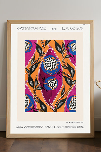 Duvarda Poster cu ramă din lemn natural Semerkand, pictură decorativă de pere...