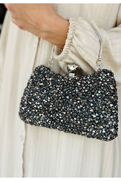 Çanta Trend Women's Heart Stone Crystal Evening Dress Bag Special Occasion Bag