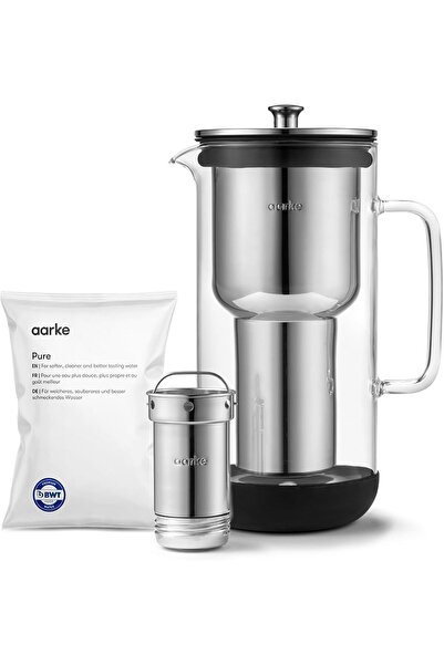 AARKE Purifier 1.2L Cam & Çelik Su Arıtma Sürahisi – “Plastiksiz Premium İsve...