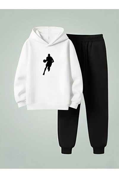 LORVEX Sweatshirt - Tracksuit Set Children Hooded Set Basket Run Printed 3 Thread Raised